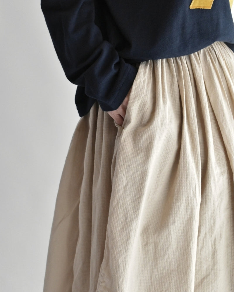 Rajasthan Gathered Skirt in Beige