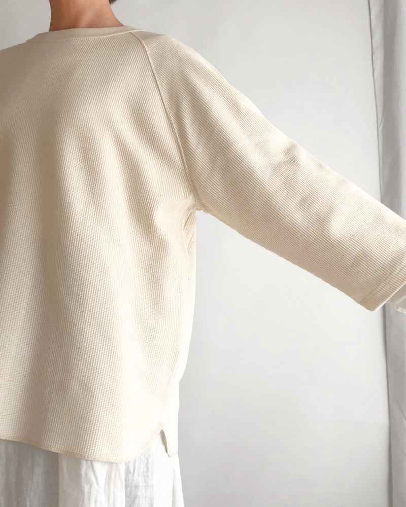 UNDYED Waffle Pullover in Natural