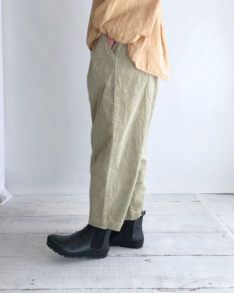 CORDUROY TAPERED PANTS in SageGreen