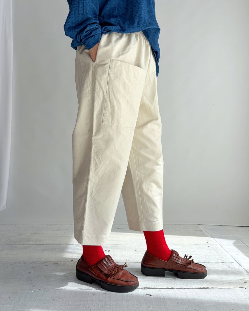 Asymmetrical Baker Pants (Moleskin)  in Ivory