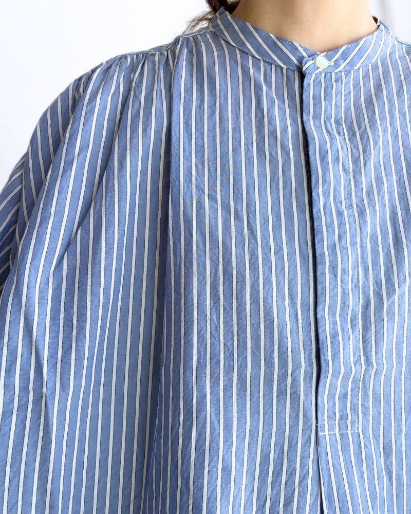 Striped Gathered Shirt in Stripe B