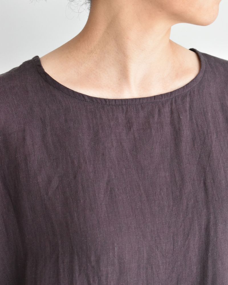 Frill Top Blouse in Brown