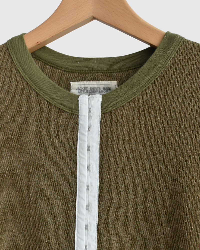 Lame Thermal Remake Cardigan in Khaki