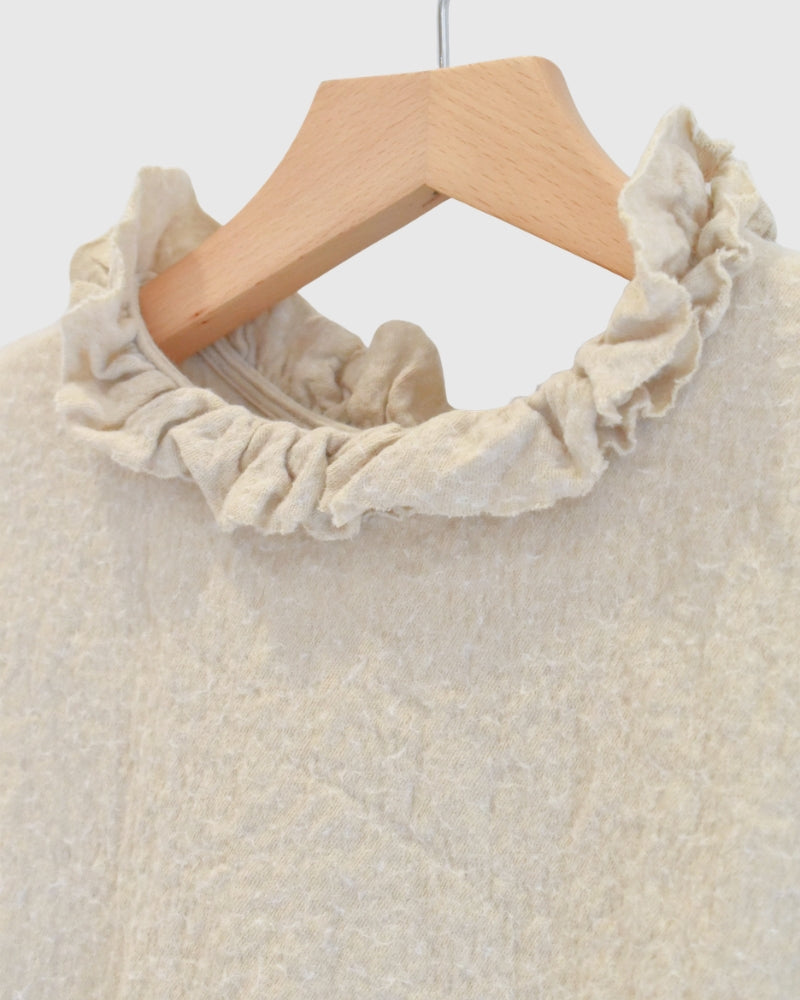 Wool Box Pullover in Beige