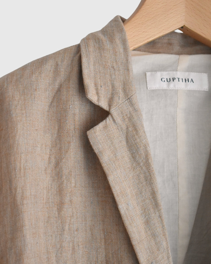 Handwoven 40 Linen Jacket in Beige