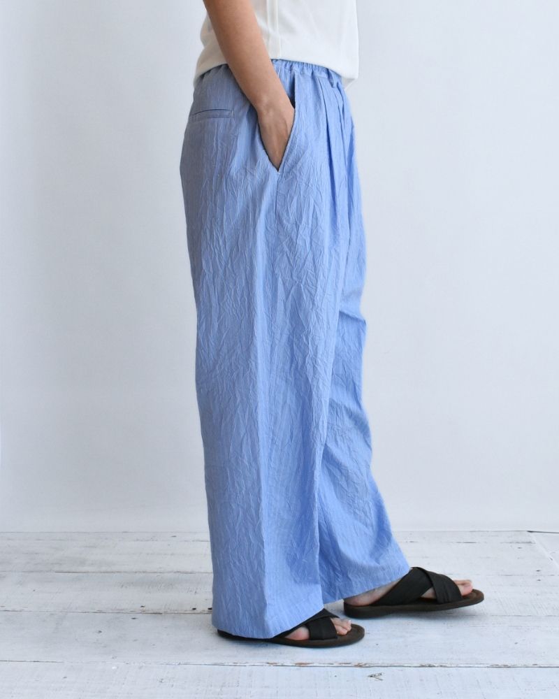 HAKU-CC Tuck Pants in SaxStripe