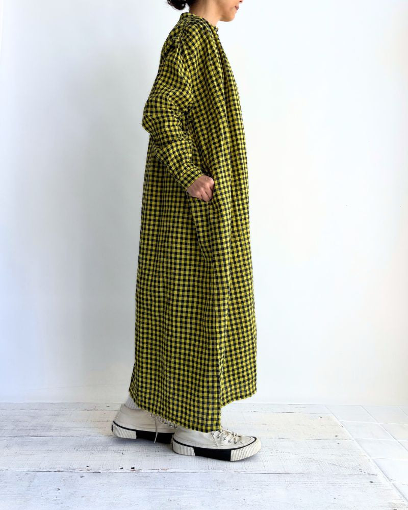 Gingham Check Dress in Yellow