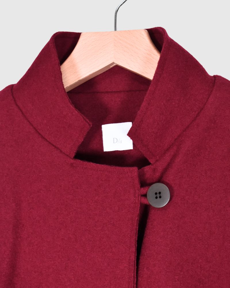 Stand Collar Square Jacket (W/N) in Red