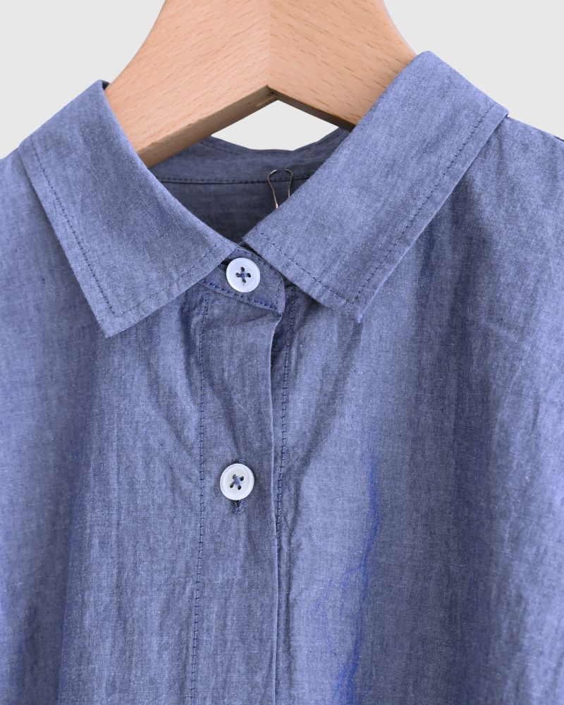 Regular Collar Big Shirt in Navy