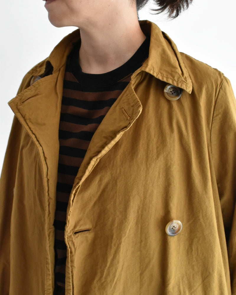 Double-Breasted Coat in Orange Brown