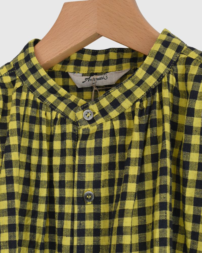 Gingham Check Dress in Yellow