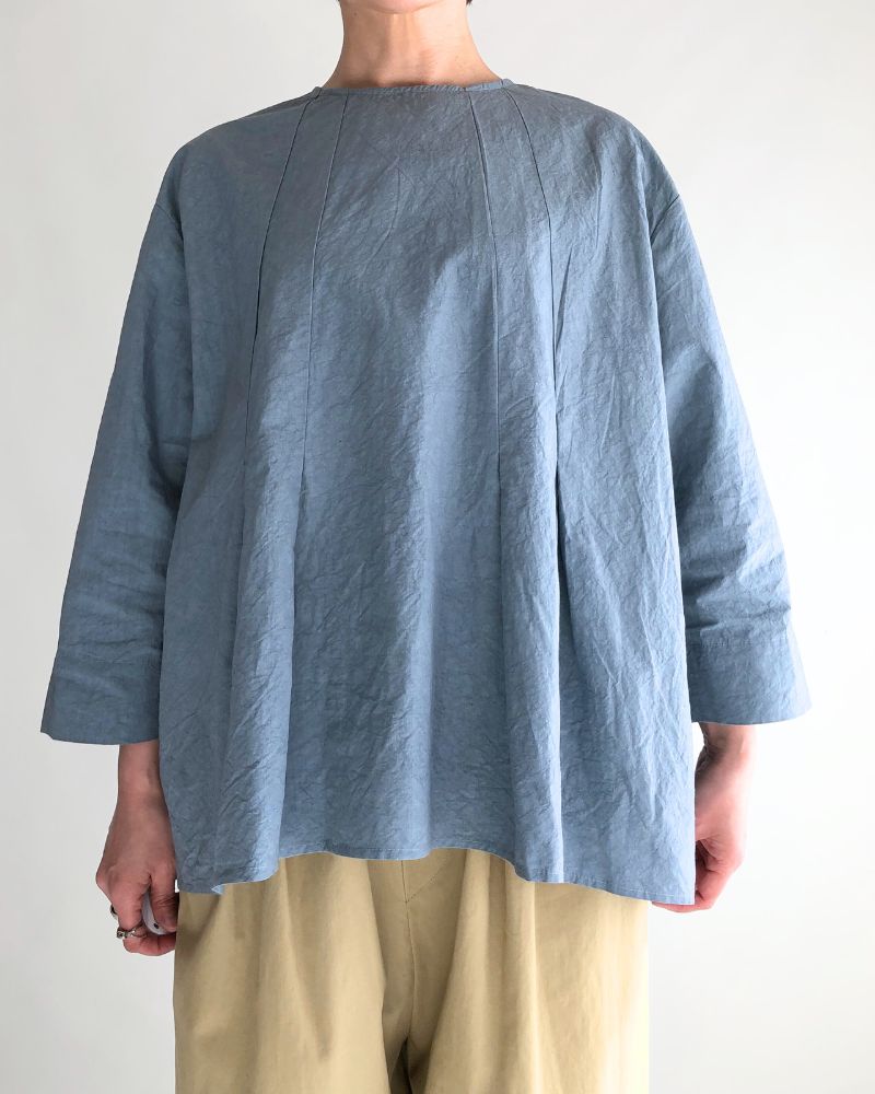 Tucked Blouse in GrayishBlue