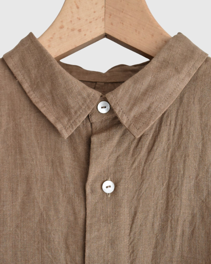 Handwoven 60 Linen Shirt in Mocha