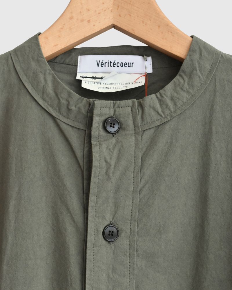 Henley Neck Dress in Khaki