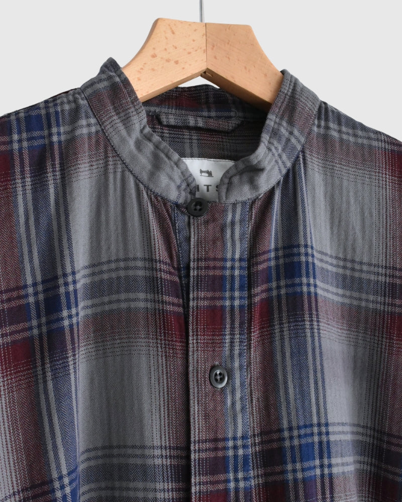 Stand Collar Shirt in Blue