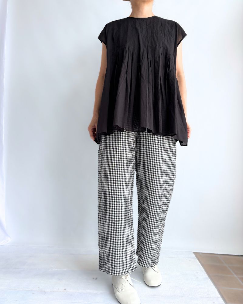 Gingham Check Pants in White/Black