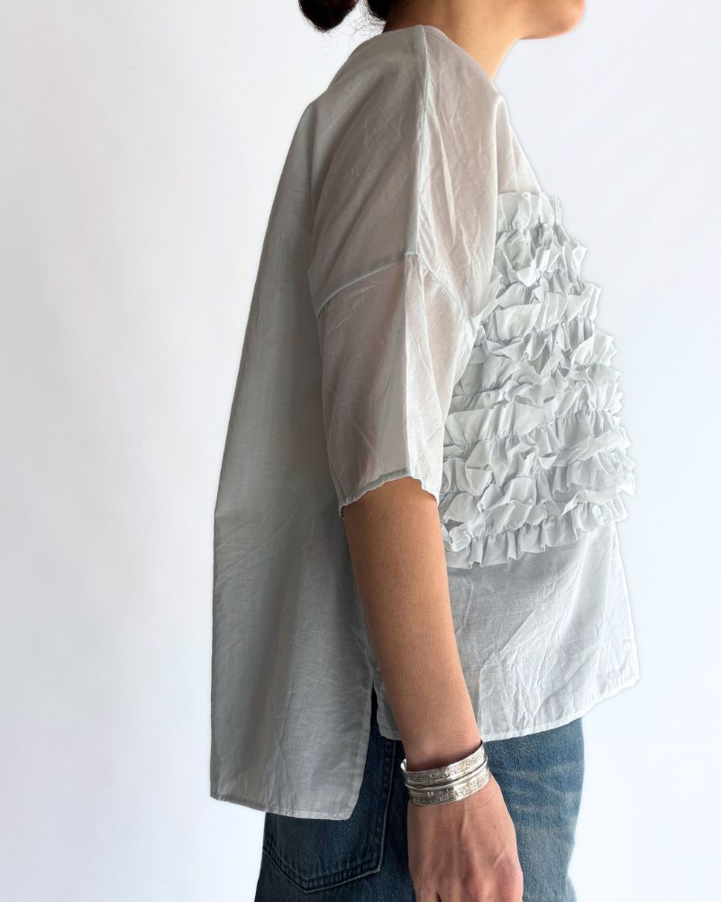 Beside Frill Pullover in PaleBlue