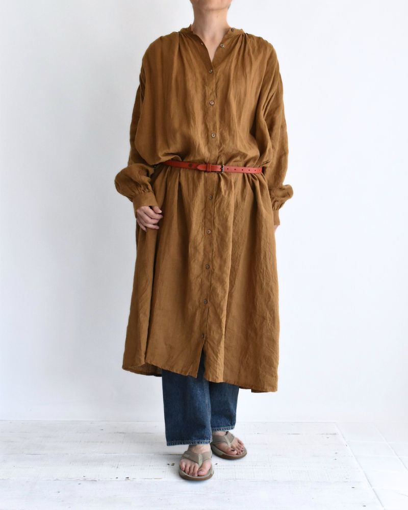 French Linen Dress in Camel