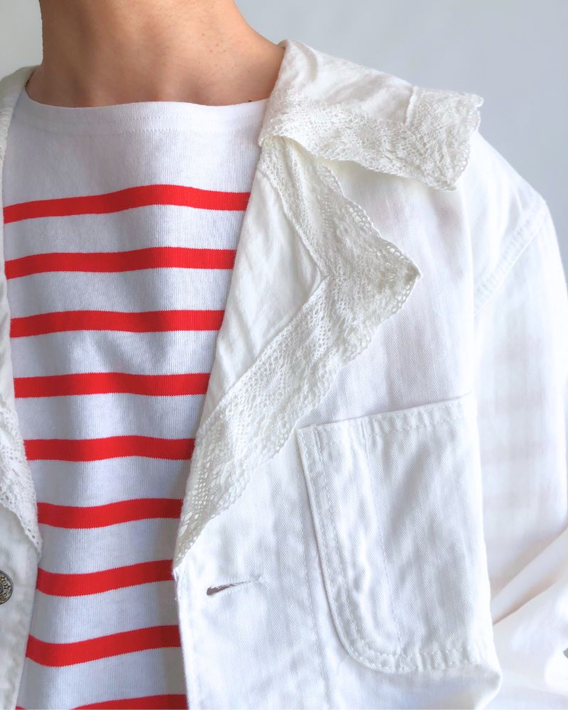 ARMY Herringbone Jacket in White