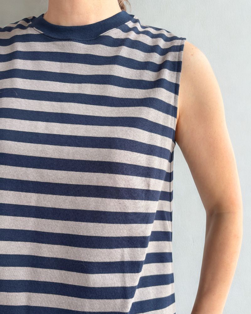 Sleeveless dress in Gray/Navy