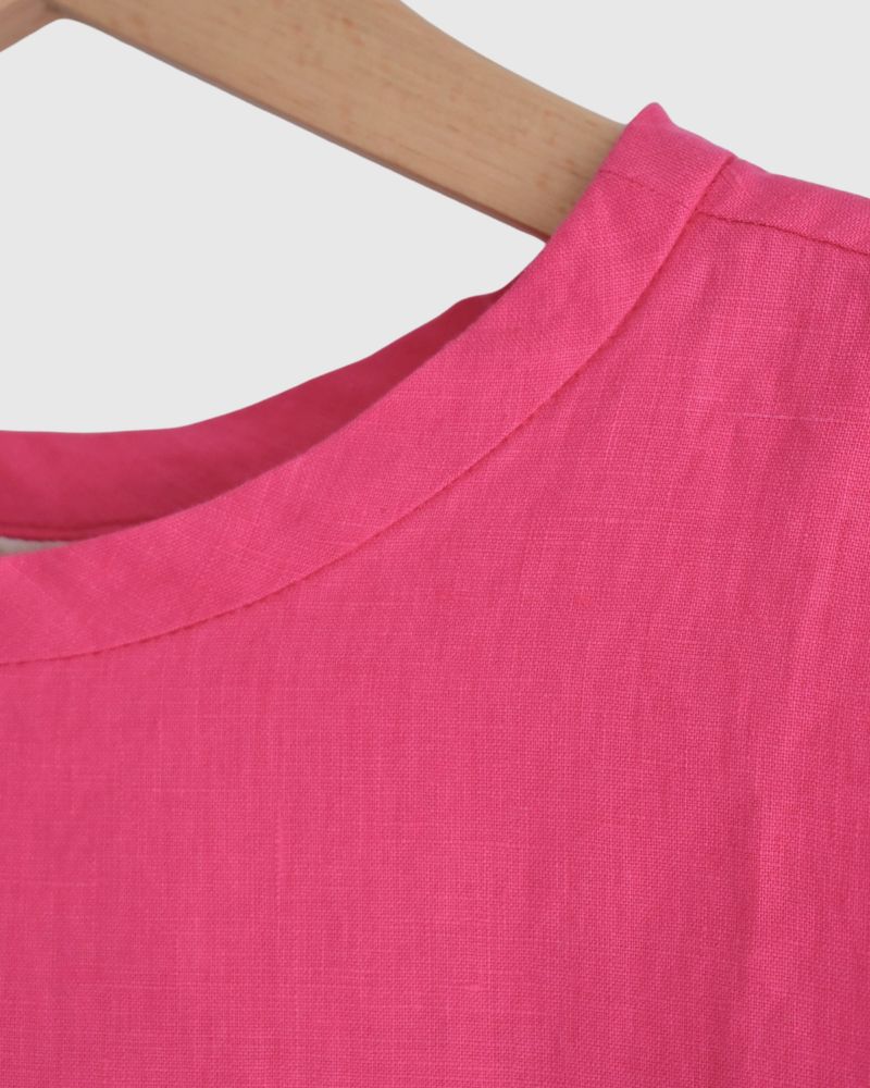 Color linen pullover in Pink