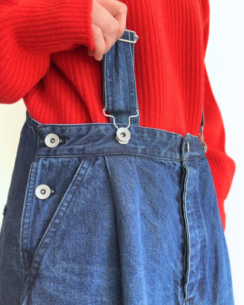 DENIM JUMPER SKIRT in BleachDark