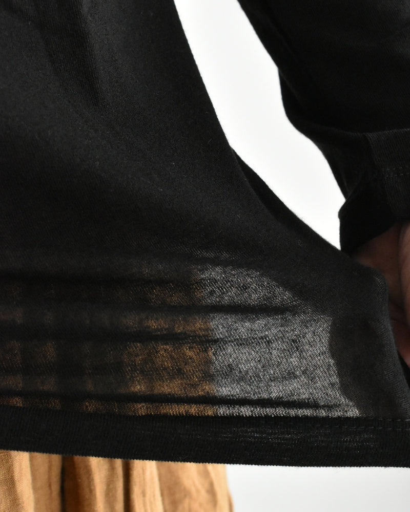 Sheer Jersey Crewneck in Black