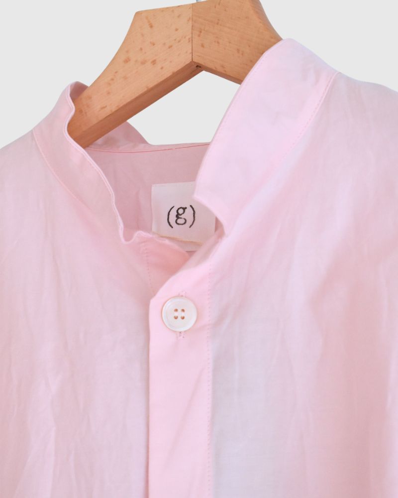 Cuff Ruffle Oversized Shirt in Pink
