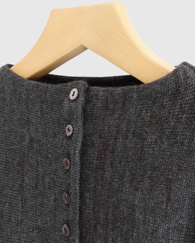 Bottleneck Boiled Wool Knit in Brown