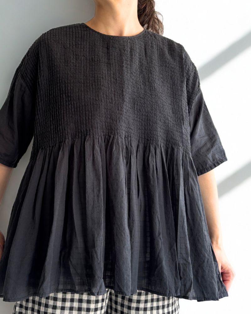 郵送買取 新品5台以上送料無料キャンペーン中！！  SHIRT HALF/SL P/O CREW-NECK soil de maison WITH in PINTUCK シャツ/ブラウス(長袖/七分)