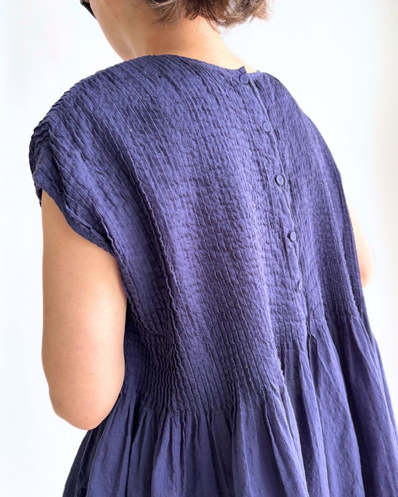 CREW-NECK F/SL SHIRT WITH PINTUCK in DarkPurple