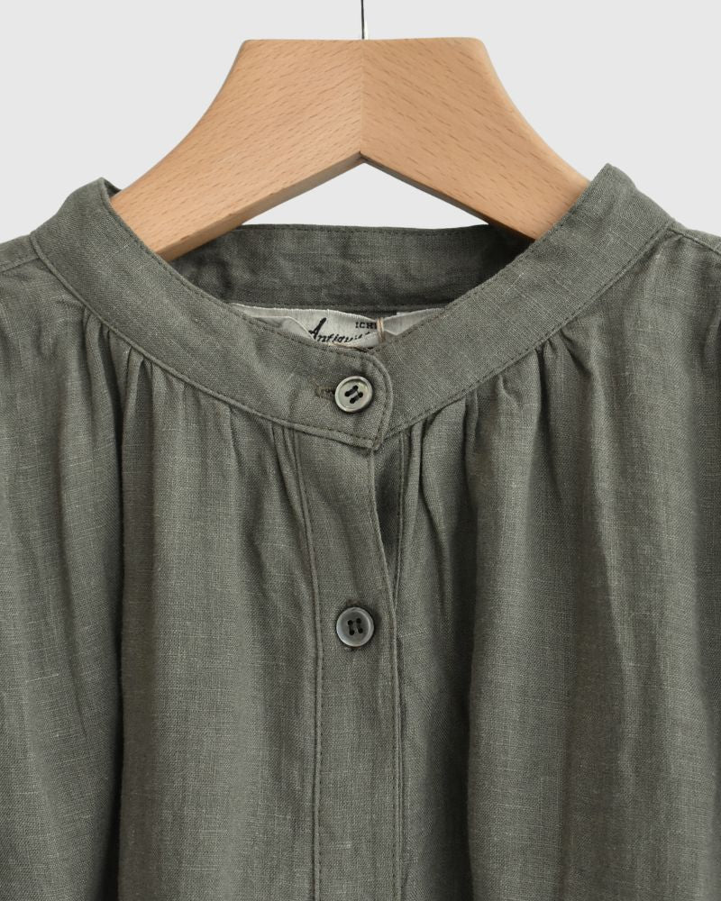 French Linen Shirt in Khaki