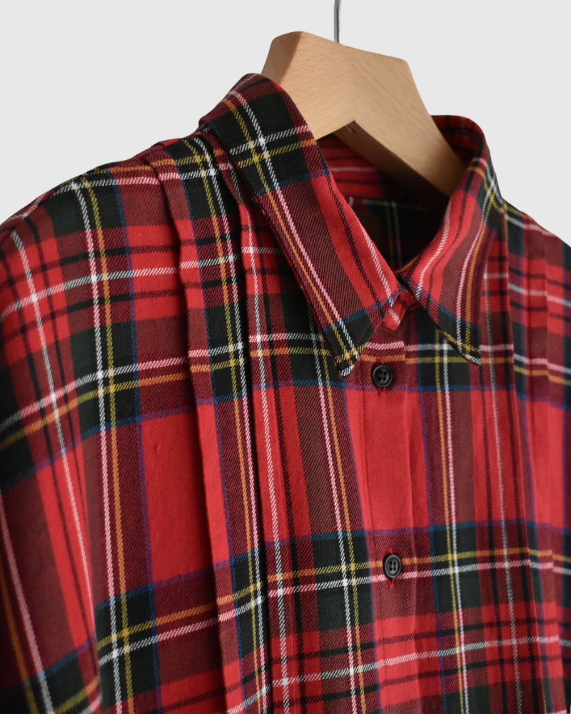 Indigo Tartan Foundation Shirt Dress in Red