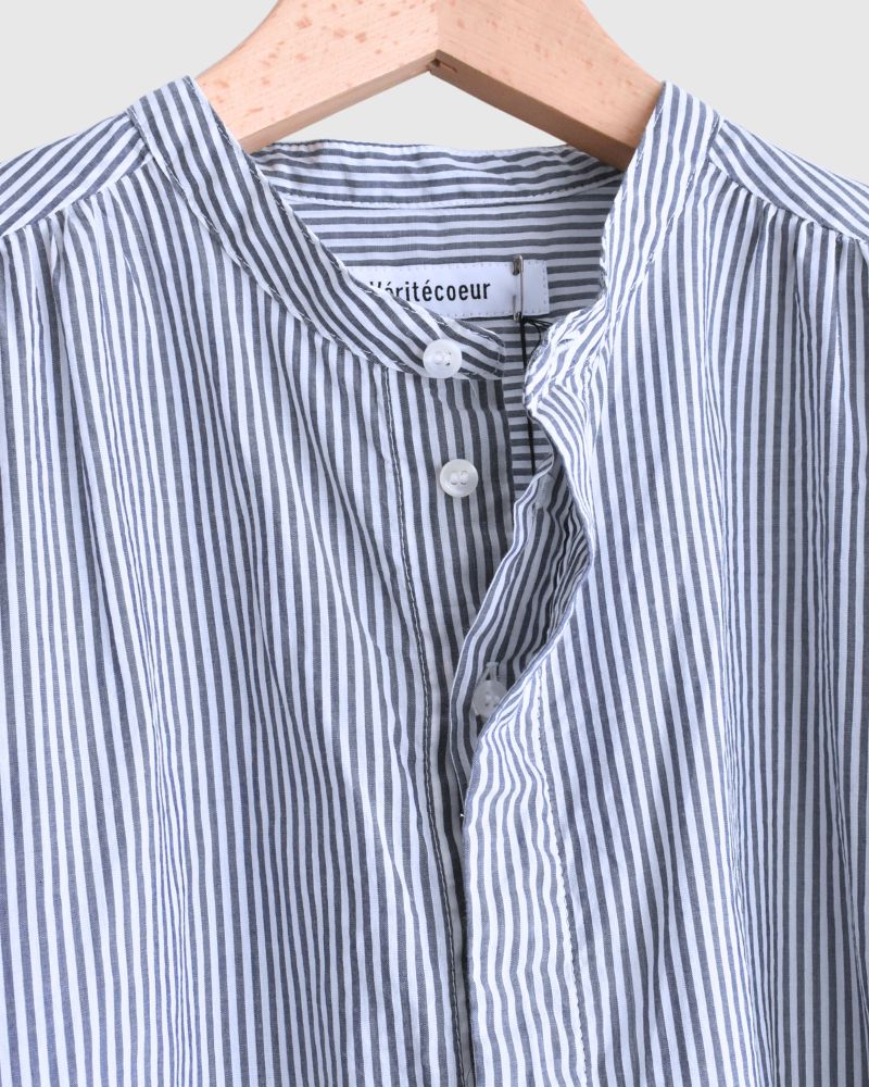 Striped Gathered Shirt in Stripe A