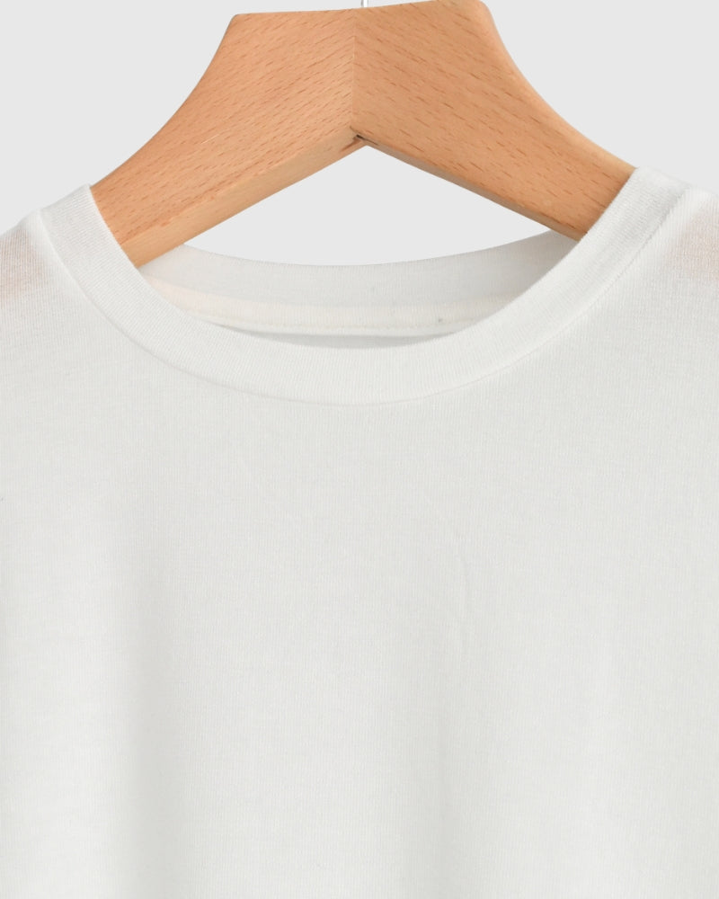 Sheer Jersey Crewneck in White