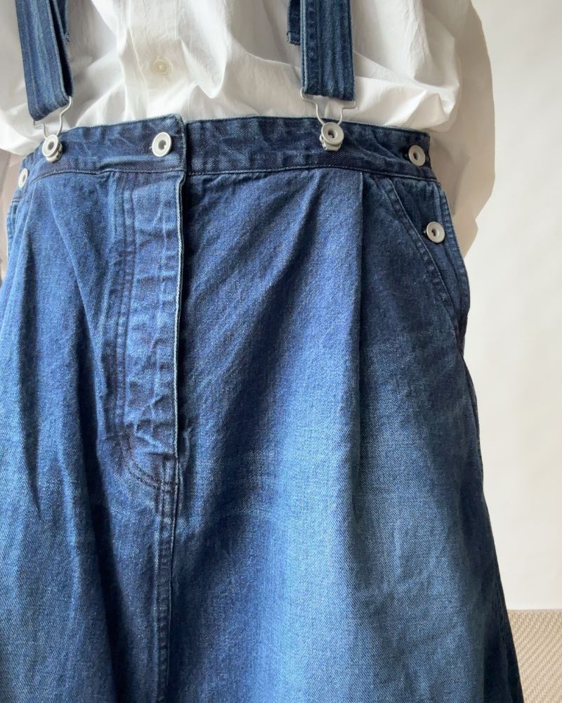 DENIM JUMPER SKIRT in BleachDark