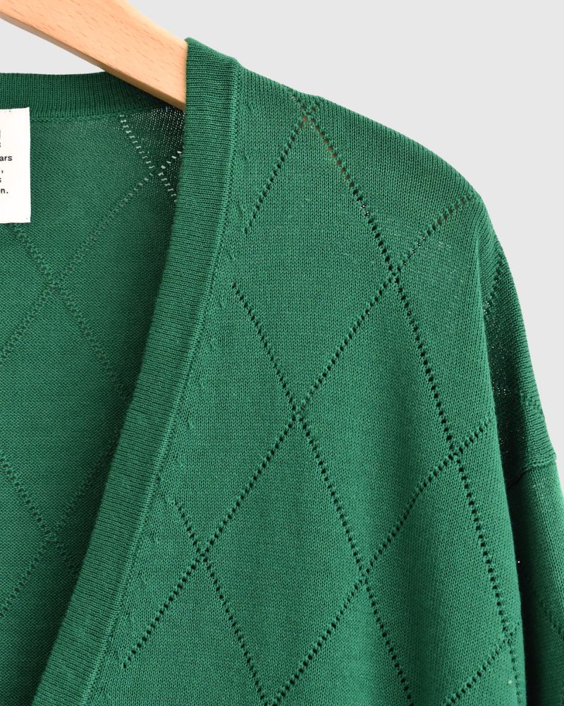 Openwork knit cardigan 'EMILY' in Green