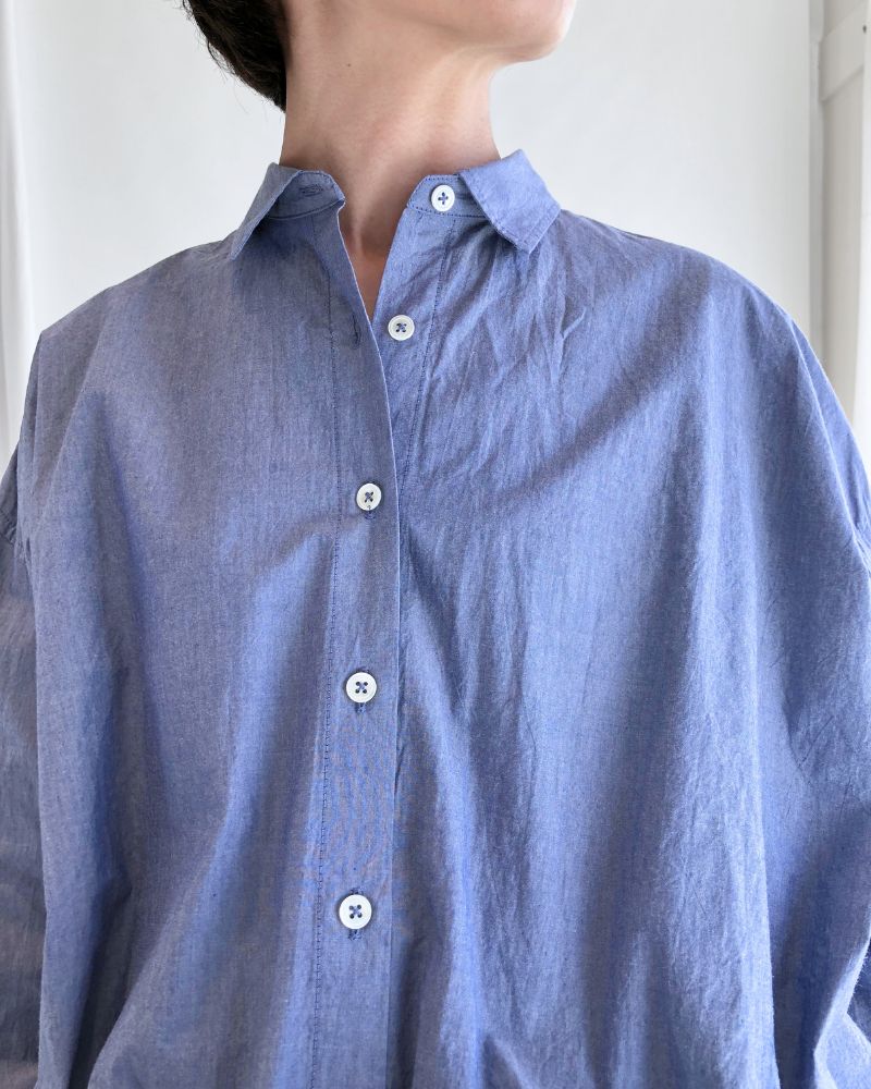 Regular Collar Big Shirt in Navy