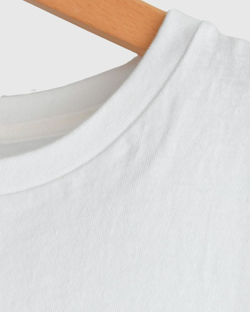 Cutoff Drawstring Tee in White