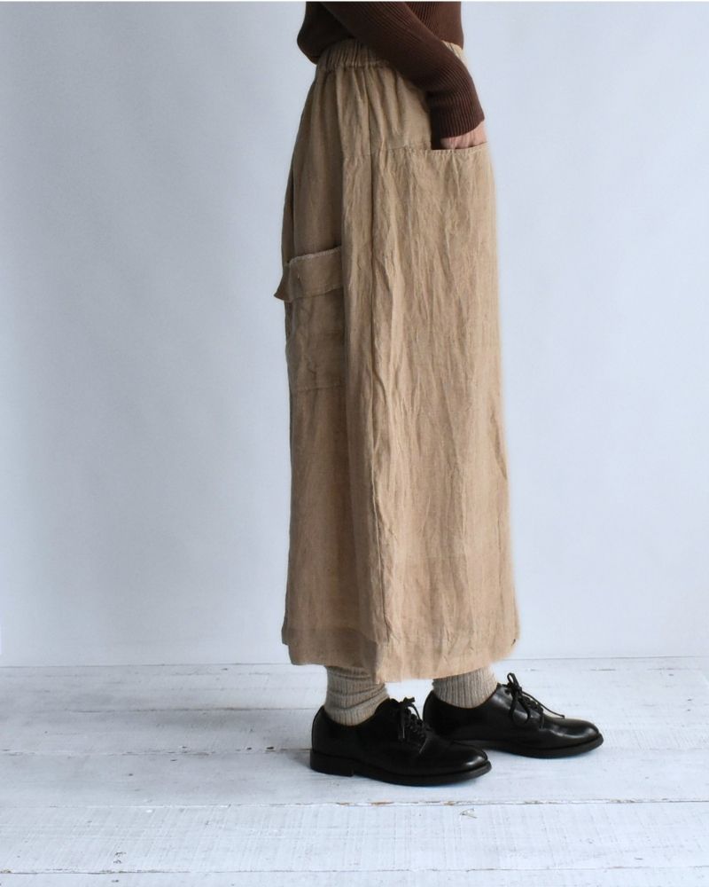 Handwoven 40 Linen Culottes in Beige