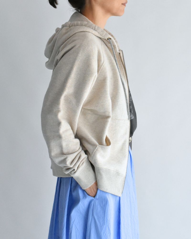 RAFFY FRENCH TERRY ZIP HOODIE in Oatmeal