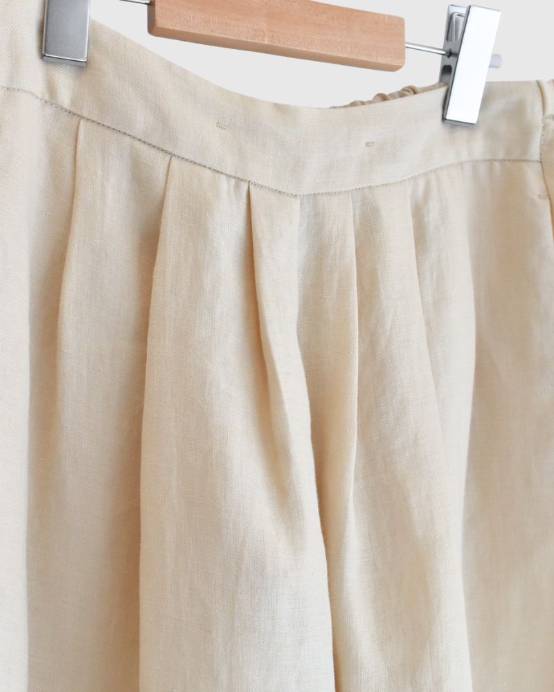 Sarrouel Wide Short Length Pants in Ivory