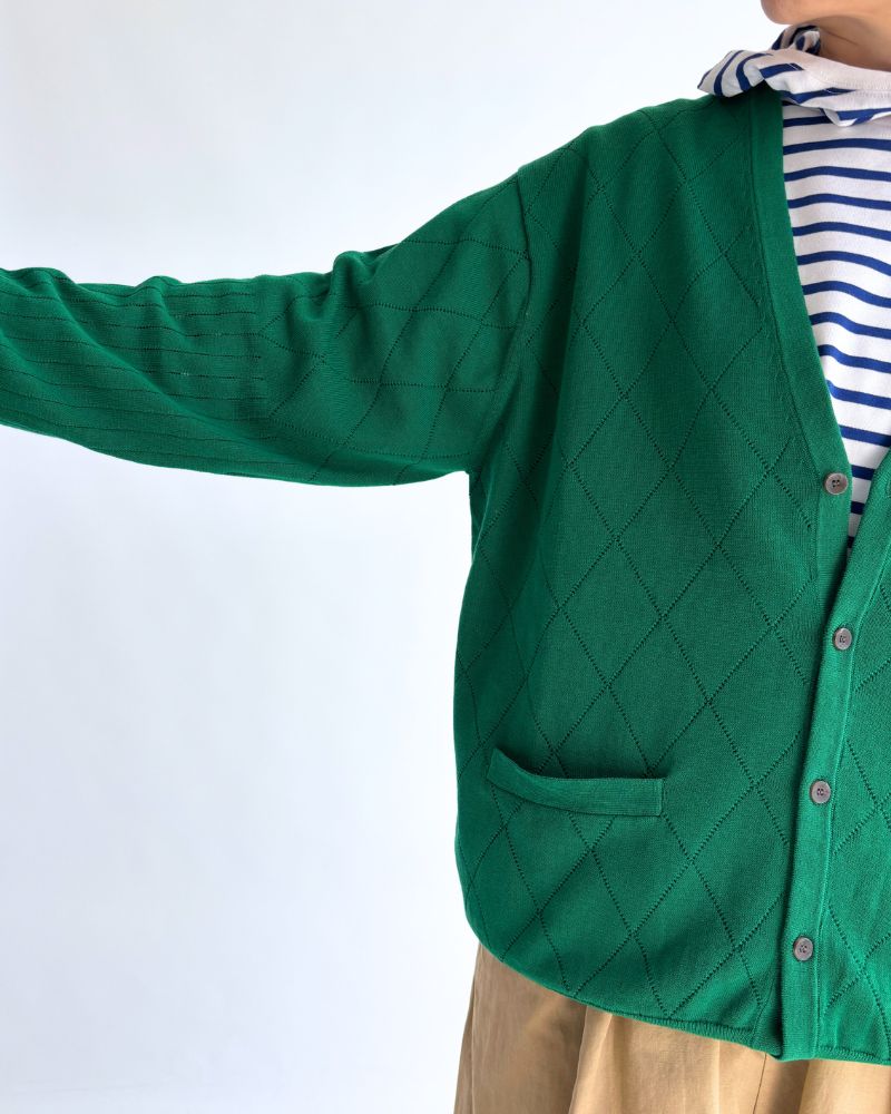 Openwork knit cardigan 'EMILY' in Green
