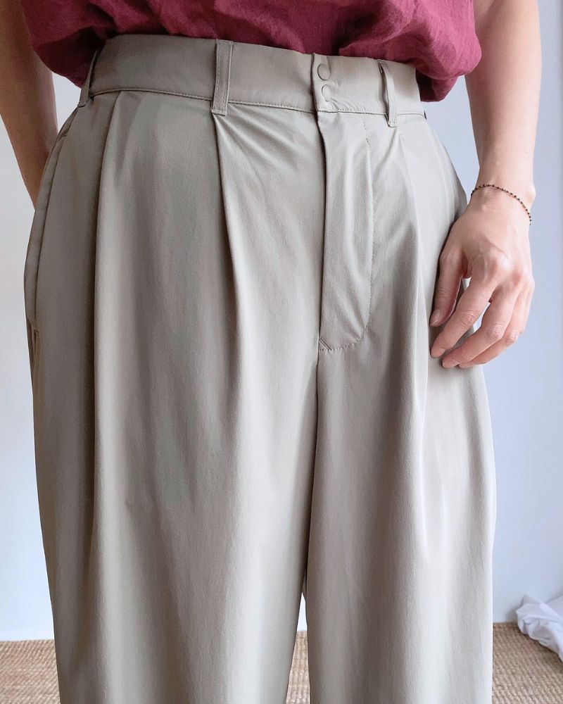 4WAY STRETCH COCOON PANTS 'HAPI' in Grayge