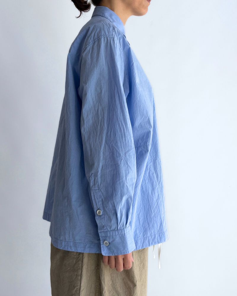 Drawstring shirt in Sax