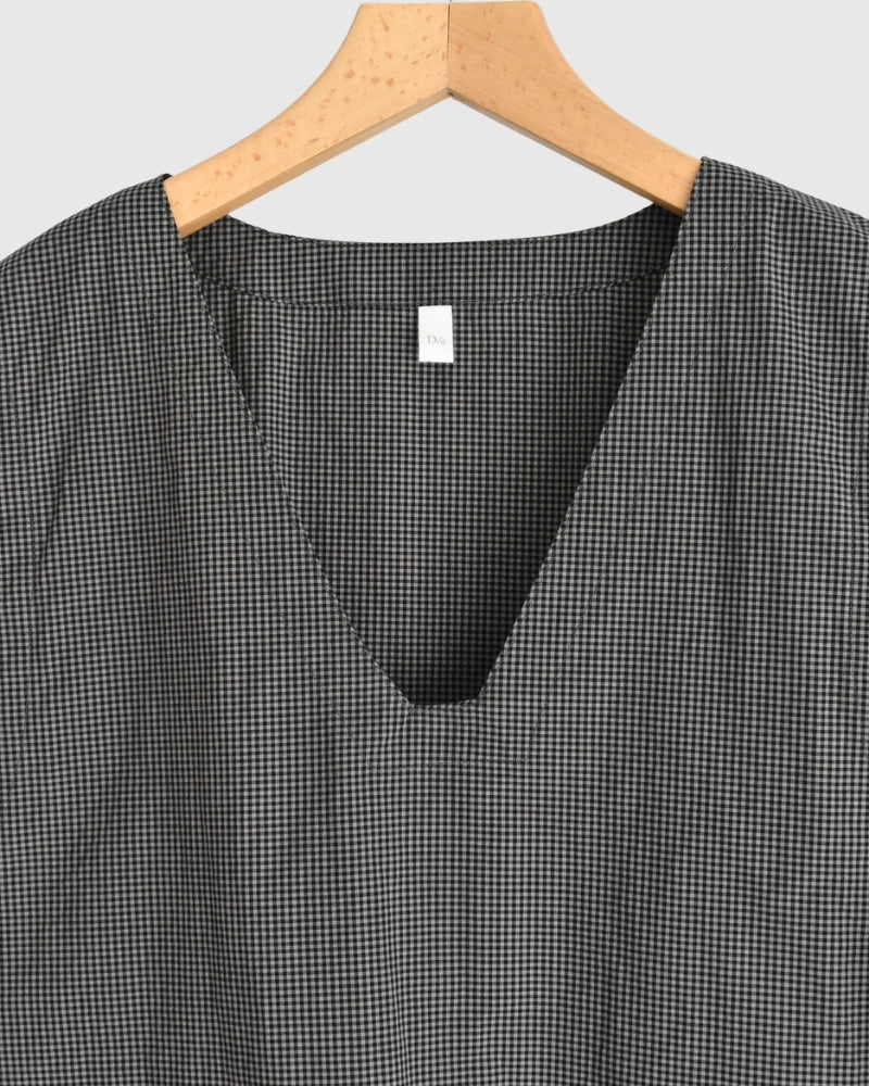 Work Pullover Vest in BrownGingham