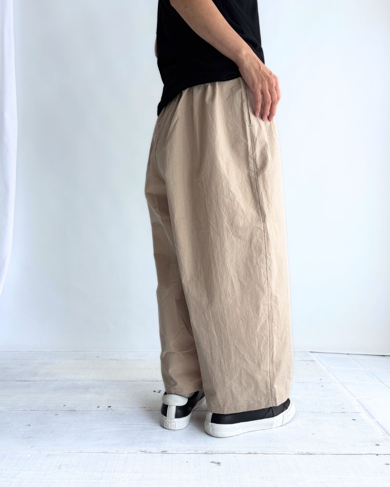 Relaxed Cotton Wide Pants in Beige