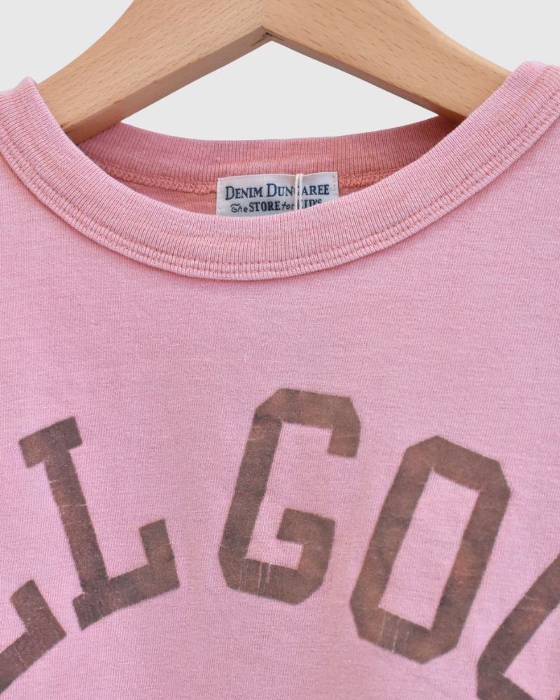 Vintage Cotton Jersey ALL GOOD T-Shirt in Pink