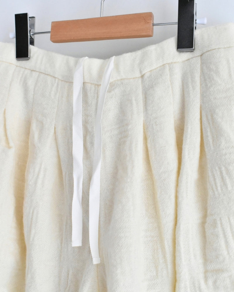 Wool Check Pants in Ivory