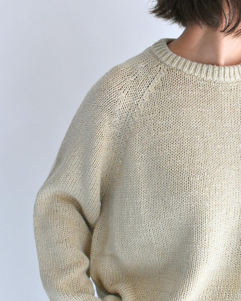 Raglan Pullover Knit in Ivory